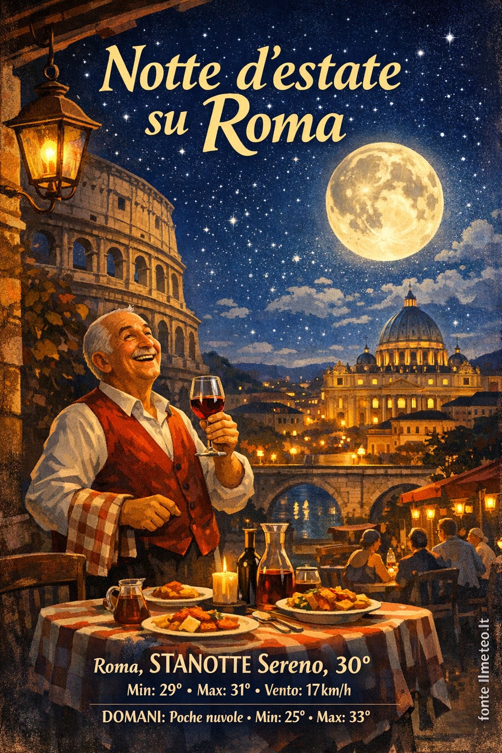 Storia meteo Roma notte - 28 Agosto 2026
