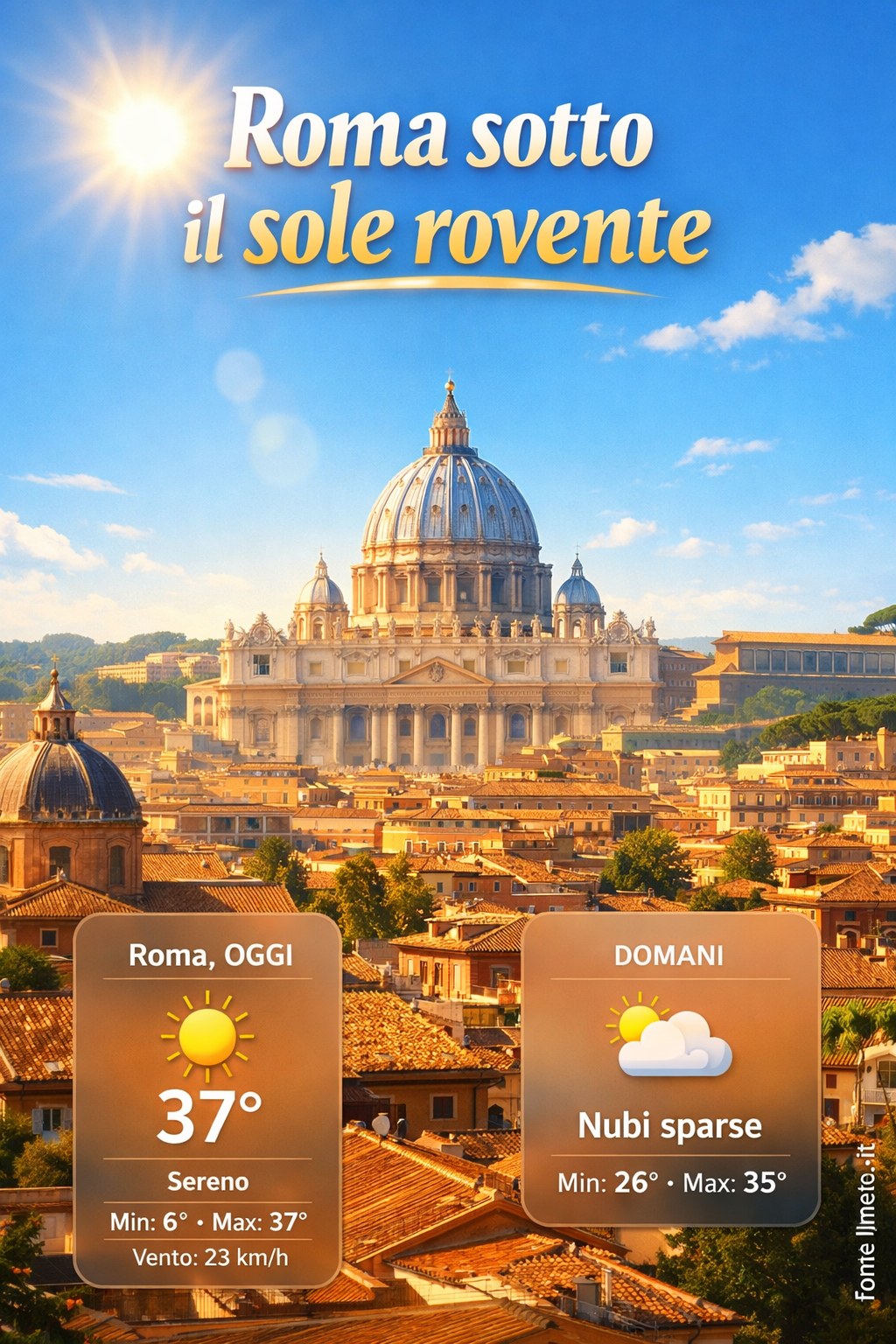 Storia meteo Roma oggi e domani - 6 Agosto 2026