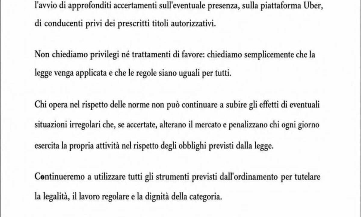 Taxi Roma, Esposto alla Procura della Repubblica contro Uber