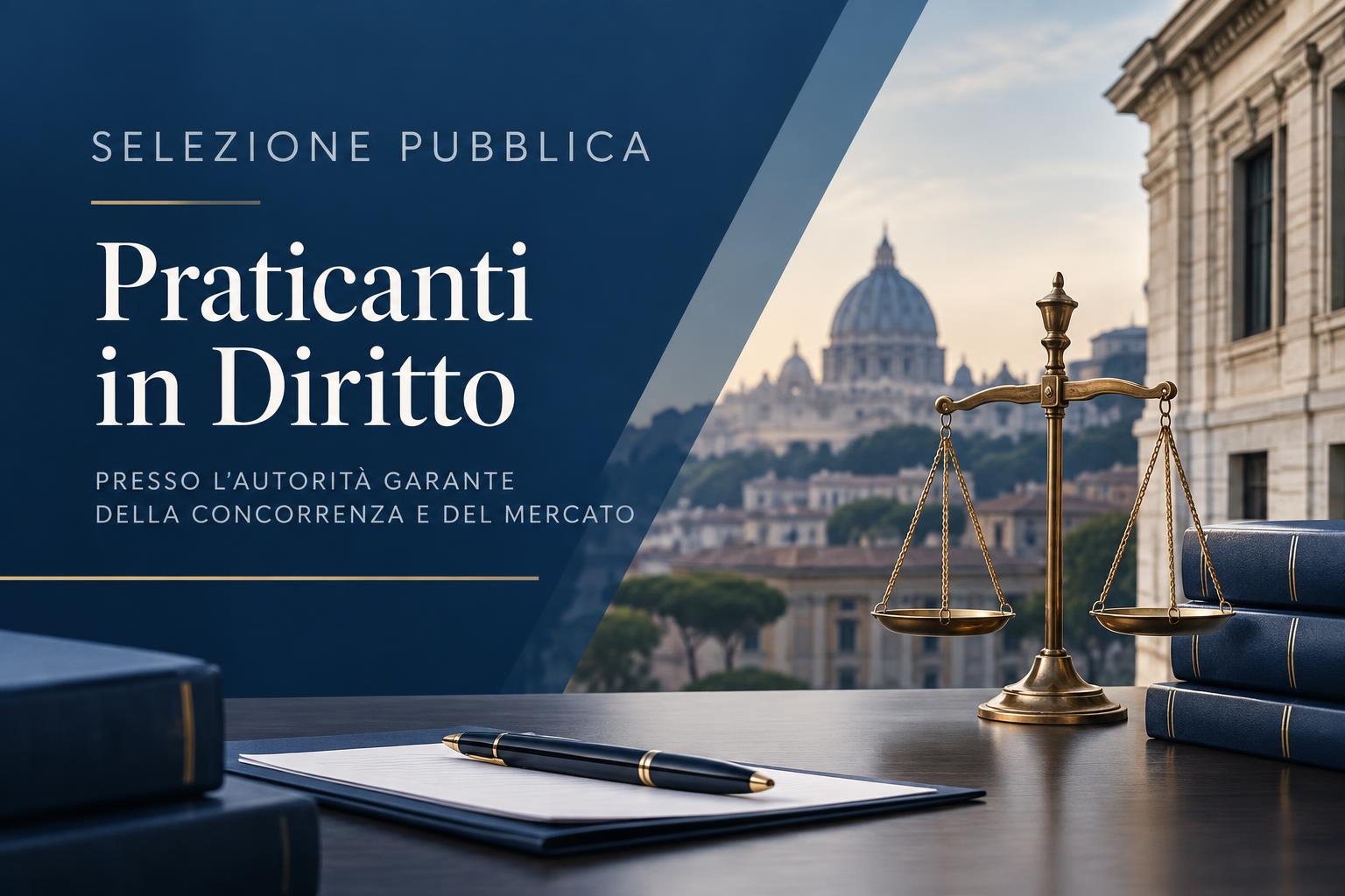 Concorso pubblico AGCM per 16 praticanti con alta formazione giuridica a Roma: scadenza 28 settembre 2026