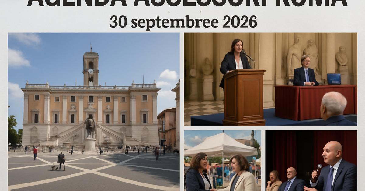 Agenda assessori Roma, mercoledì 30 settembre 2026: Baglio e Battaglia partecipano a presentazioni e convegni
