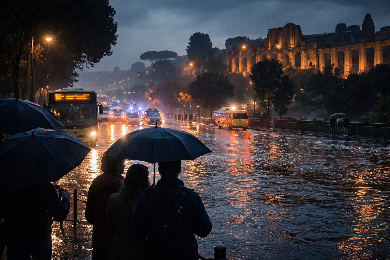 Allerta a catena: tre scenari per la mobilità serale tra nubifragi e grandi eventi a Roma