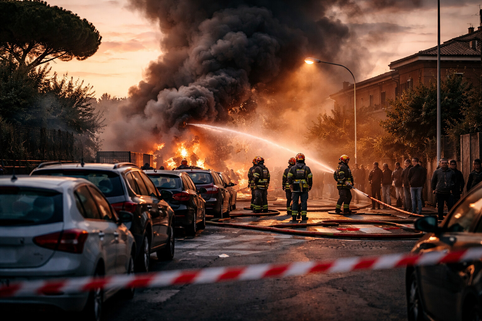 Capannelle, auto in fiamme: cinque moto distrutte in via Giovanni Silvagni