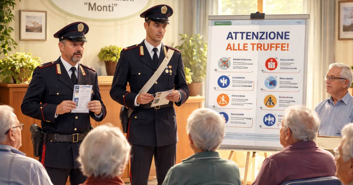 Carabinieri al Centro Anziani “Monti” per diffondere consigli contro le truffe