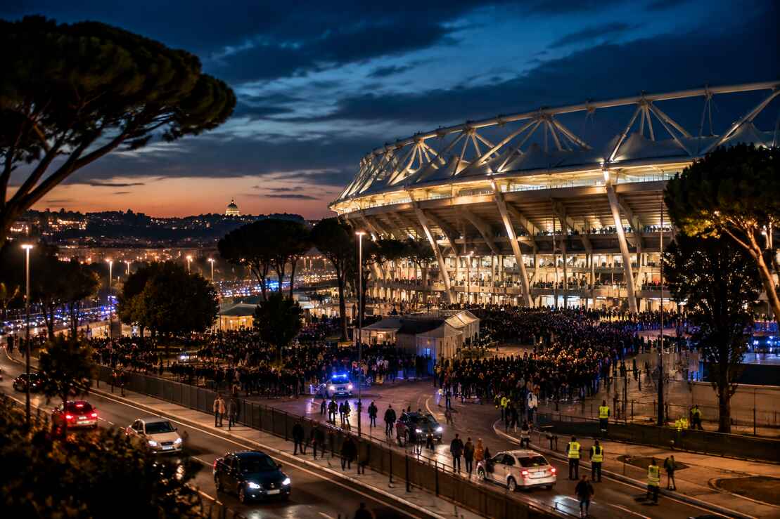 Derby tra campo e mobilità: Roma corre verso la serata sportiva senza farsi distrarre dalla campagna