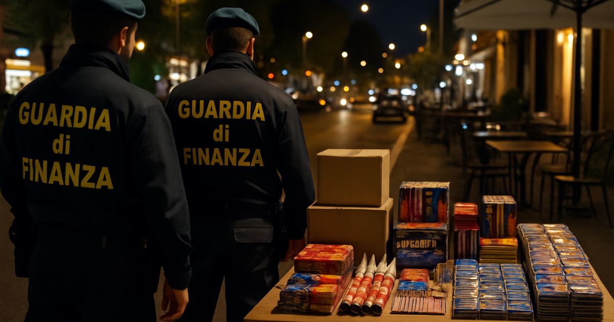 GdF Roma, maxi-operazione a Ponte Milvio e Foro Italico: sequestrati oltre 3.300 fuochi e 74mila prodotti, 12 lavoratori in nero