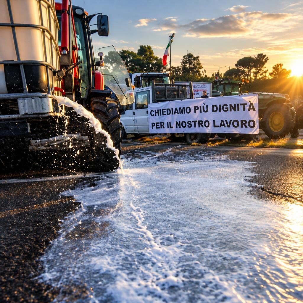 Latte sversato sull’Aurelia, la protesta dei trattori scuote Roma