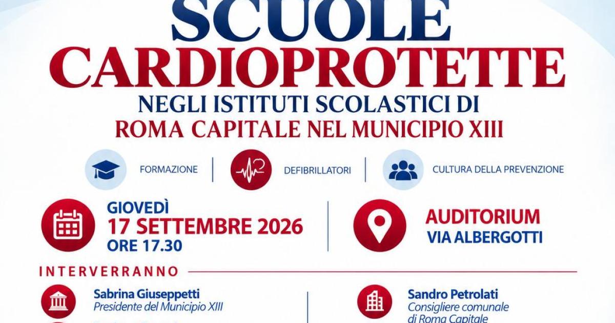 Scuole cardioprotette a Roma: avviata la campagna per 15 istituti nei municipi III, XII e XIII