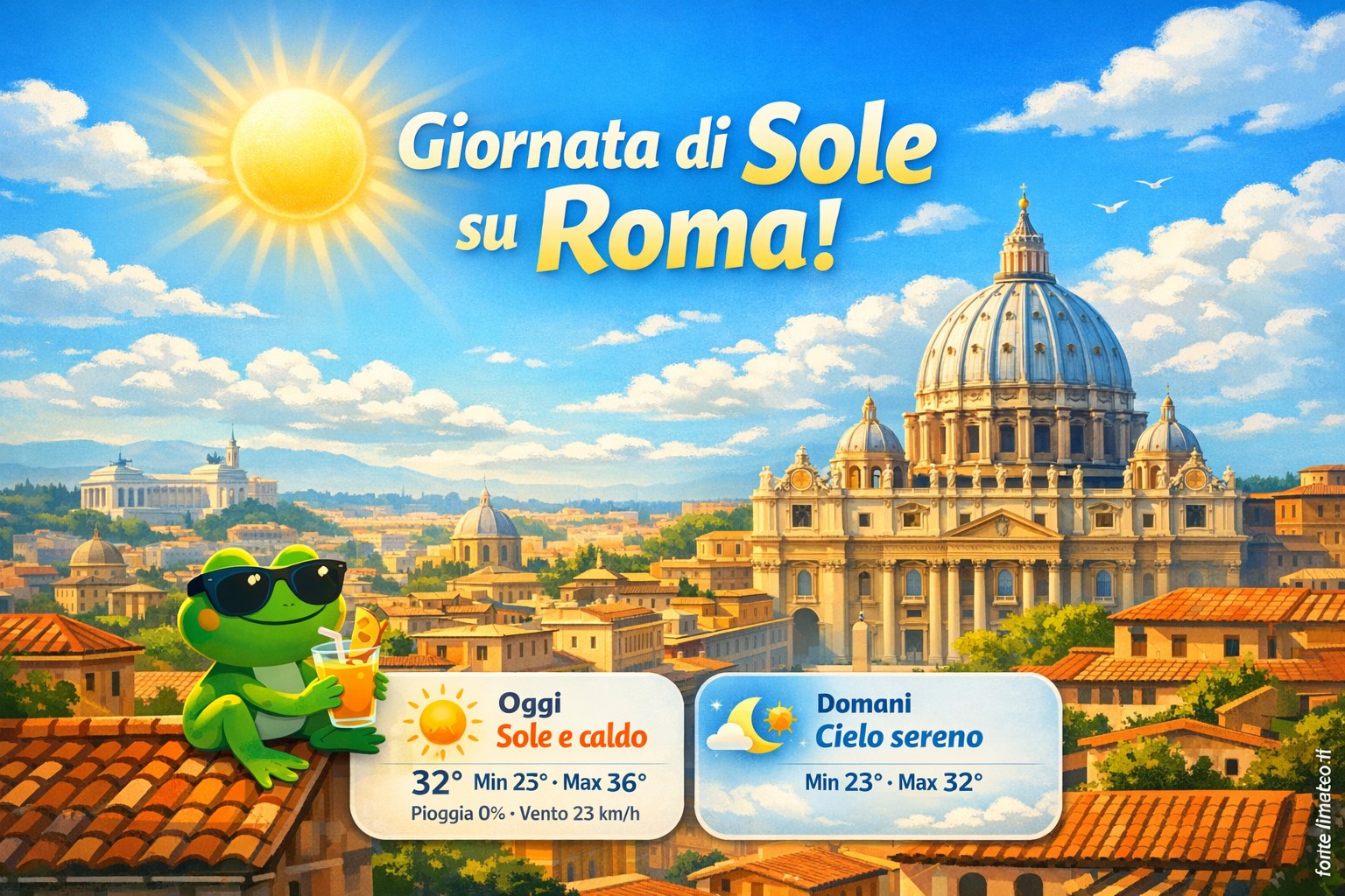 Meteo Roma, previsioni di oggi 1 Settembre 2026: sole e caldo