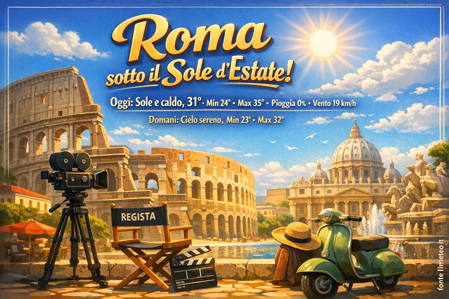 Meteo Roma, previsioni di oggi 5 Settembre 2026: sole e caldo