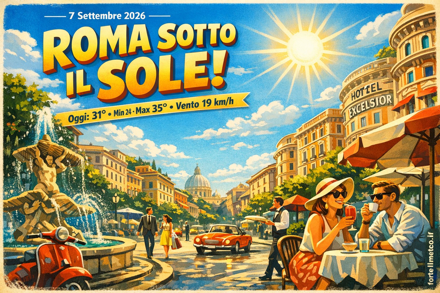 Meteo Roma, previsioni di oggi 7 Settembre 2026: sole e caldo