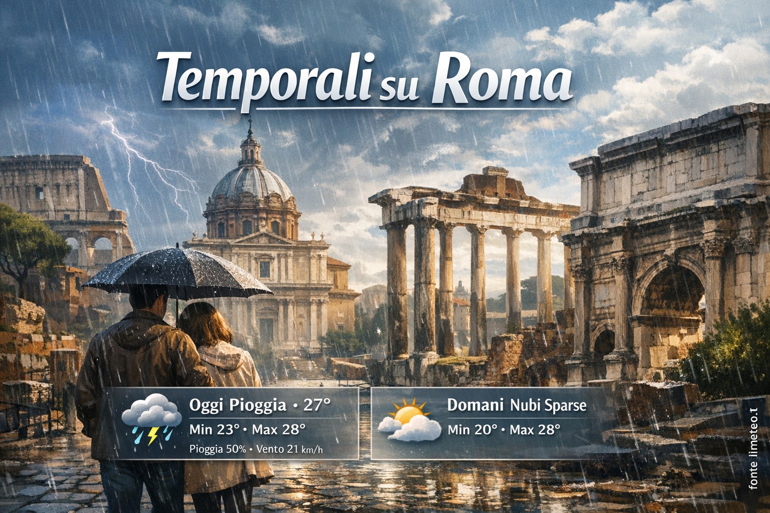 Meteo Roma, previsioni di oggi 18 Settembre 2026: pioggia