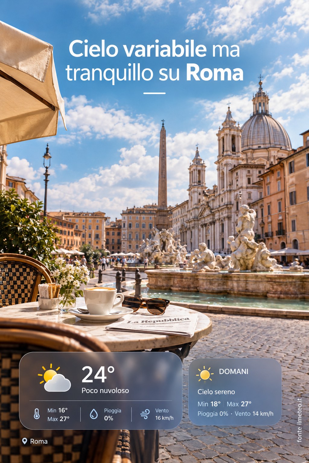 Storia meteo Roma oggi e domani - 27 Settembre 2026