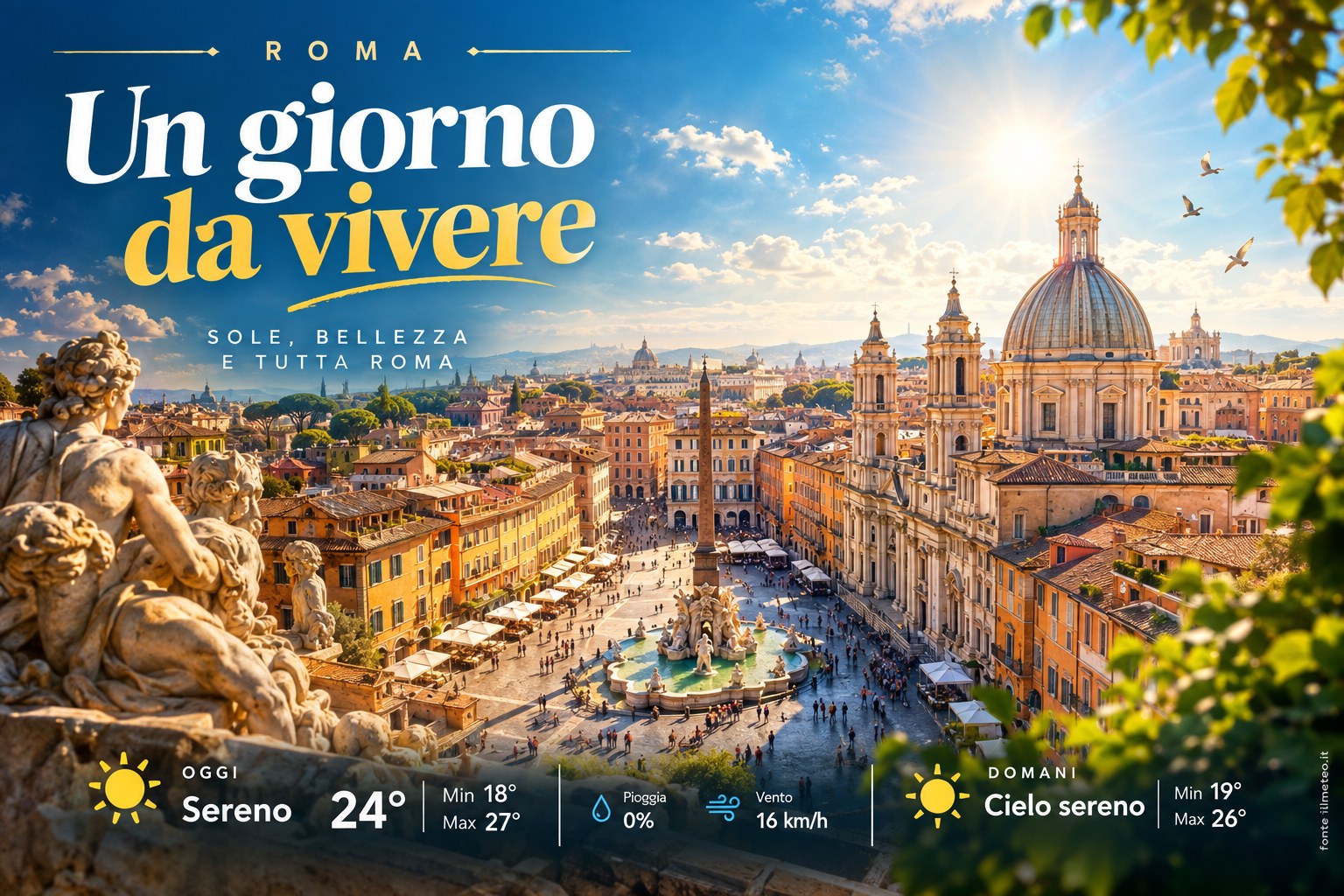 Meteo Roma, previsioni di oggi 29 Settembre 2026: sereno
