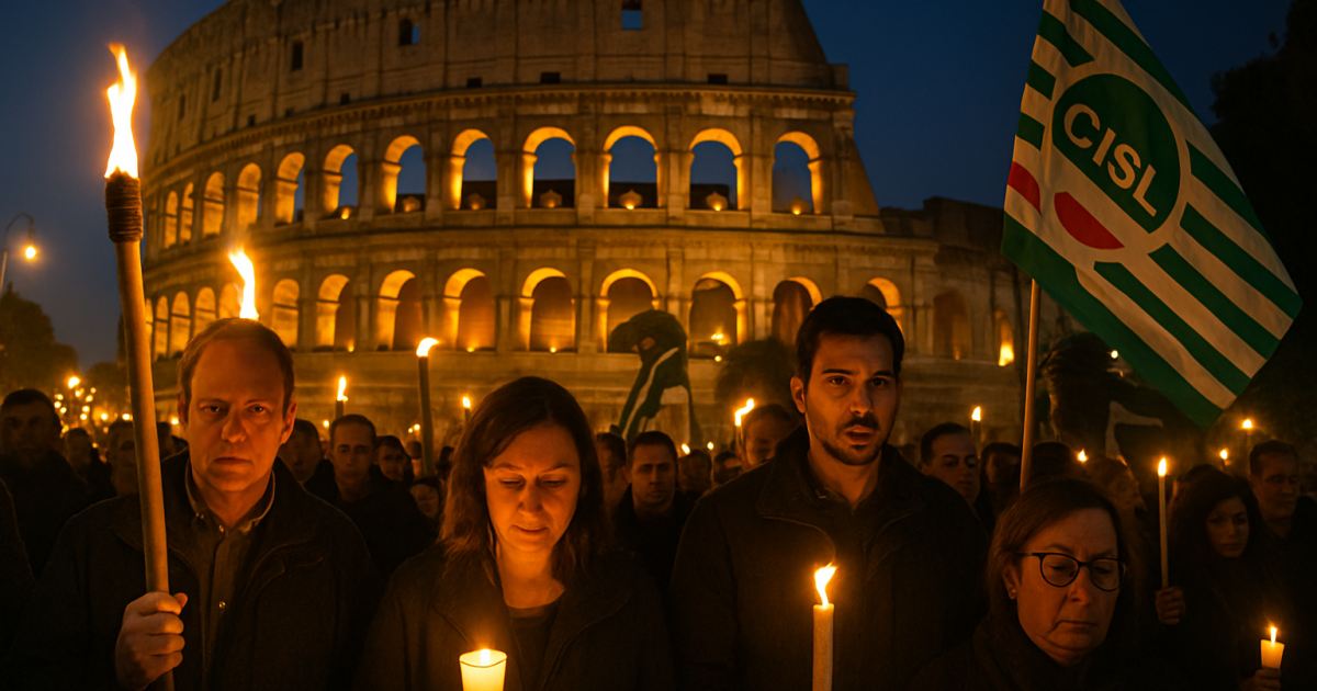 Morte di un operaio al Colosseo: la Cisl organizza presidio e fiaccolata