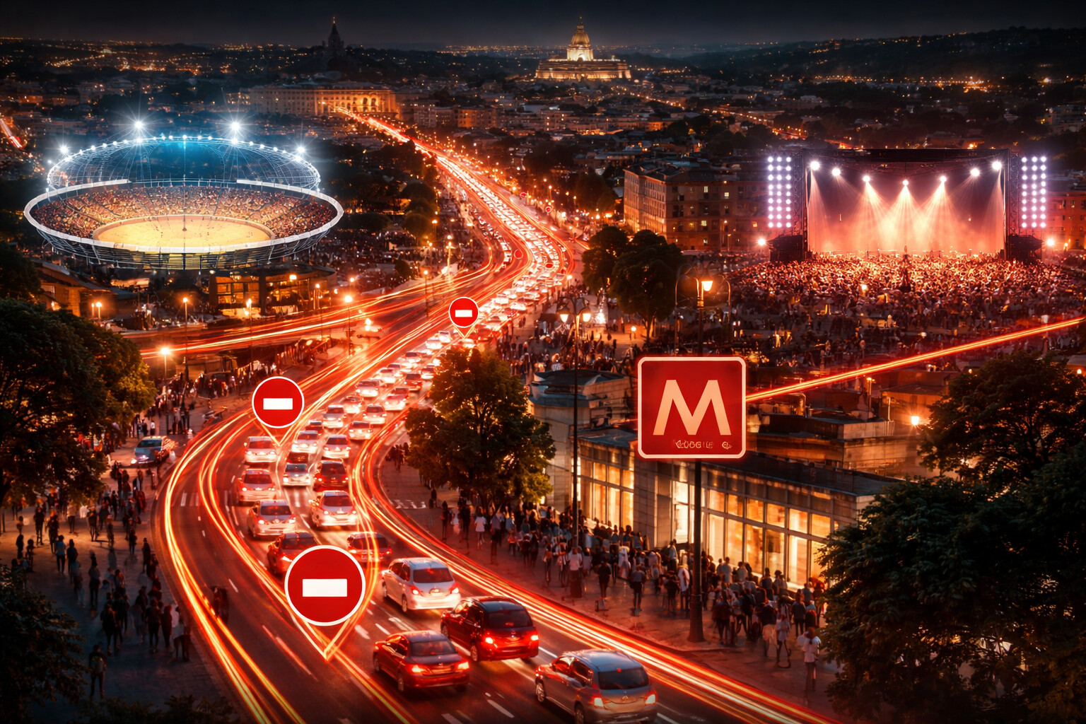 Notti a rischio: la mappa delle sere in cui partite, concerti e chiusure della Metro C possono paralizzare la città