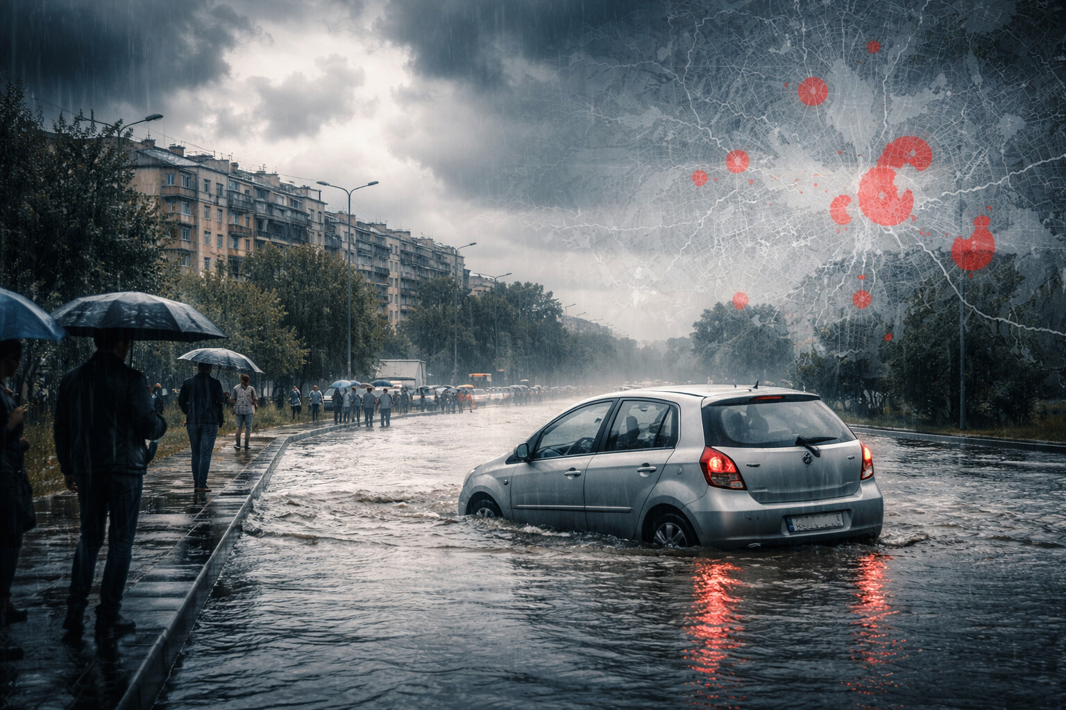 Nubifragio a Roma: Tor Vergata oltre i 100 mm, la mappa mette in evidenza sottopassi e periferie a rischio