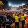Olimpico, uscite in tilt: bus deviati e presidi ai varchi