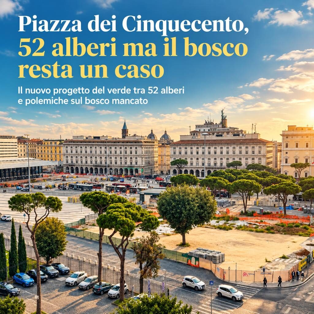 Piazza dei Cinquecento, 52 alberi ma il bosco resta un caso
