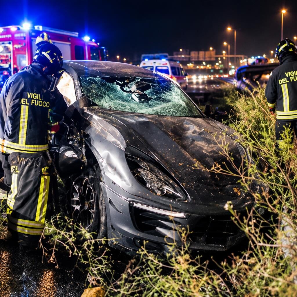Porsche contro il guardrail sul Gra: due giovani feriti, dinamica da chiarire