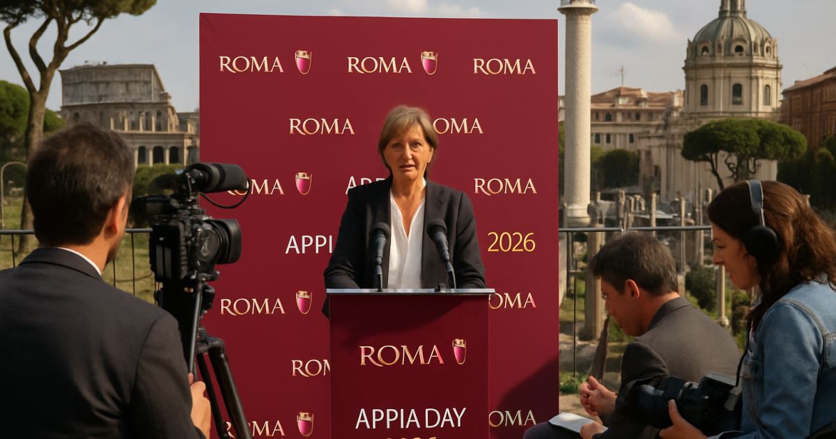 Sabrina Alfonsi alla conferenza stampa di presentazione di “Appia Day 2026” il 28 settembre