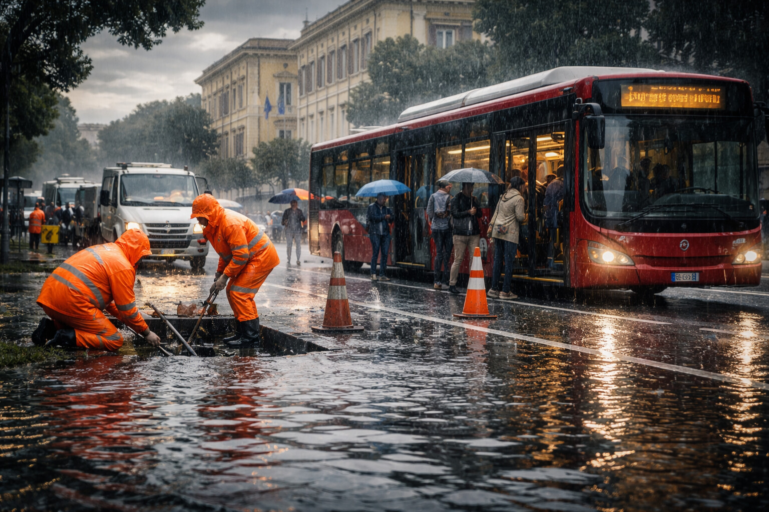 Scuole e pendolari in allerta: se i nubifragi tornano a Roma scatta l’effetto domino su trasporti e servizi