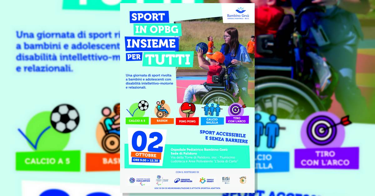 Sport adattato a Palidoro: il Bambino Gesù apre le porte ai ragazzi per una giornata inclusiva