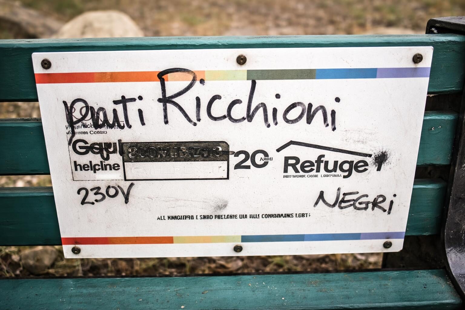 Vandali in azione: la panchina arcobaleno di Villa Sciarra colpita ancora