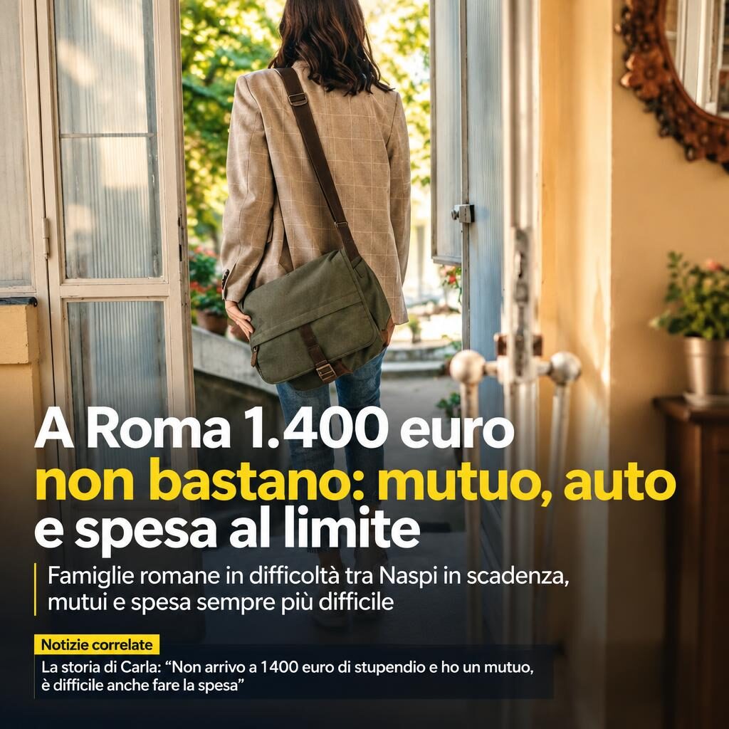 A Roma 1.400 euro non bastano: mutuo, auto e spesa al limite