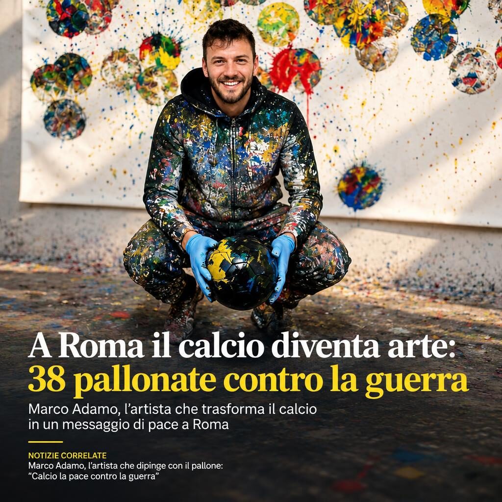 A Roma il calcio diventa arte: 38 pallonate contro la guerra