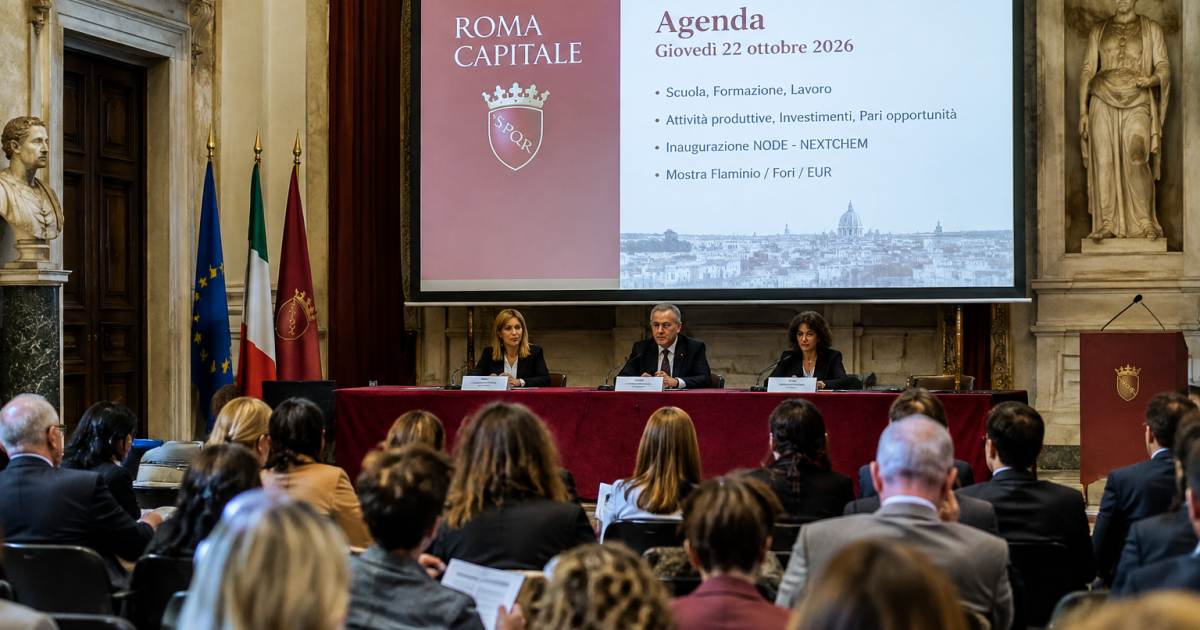 Agenda degli assessori di Roma Capitale per giovedì 22 ottobre 2026