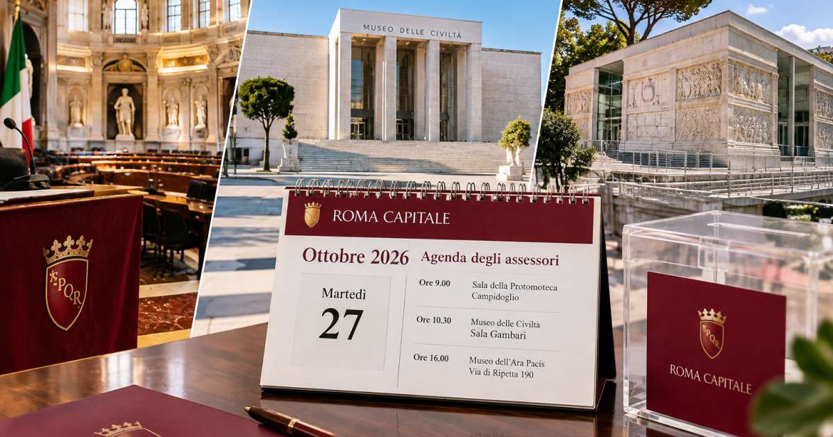 Agenda degli assessori di Roma: tre interventi programmati il 27 ottobre 2026