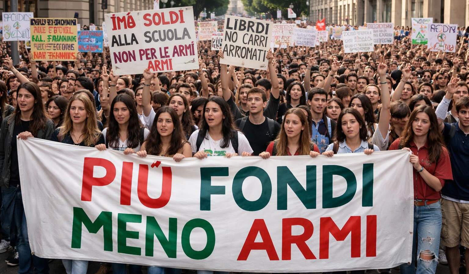 Scuole e università in piazza: “Più fondi, meno armi”