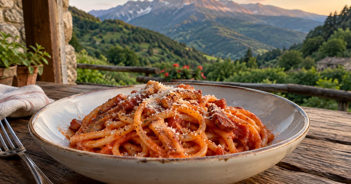 Amatrice e i Monti della Laga: il bucatino all’amatriciana tra pascoli, boschi e memoria