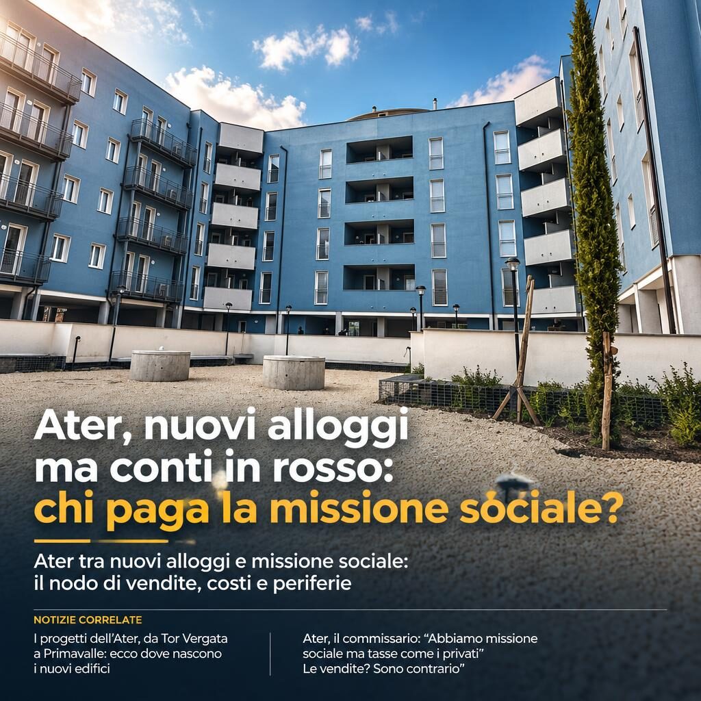Ater, nuovi alloggi ma conti in rosso: chi paga la missione sociale?