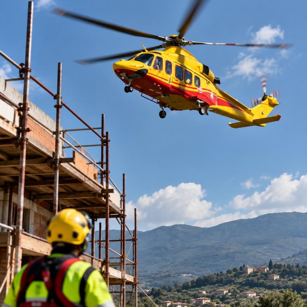 Cade dall’impalcatura a 65 anni: è in fin di vita nel Frusinate