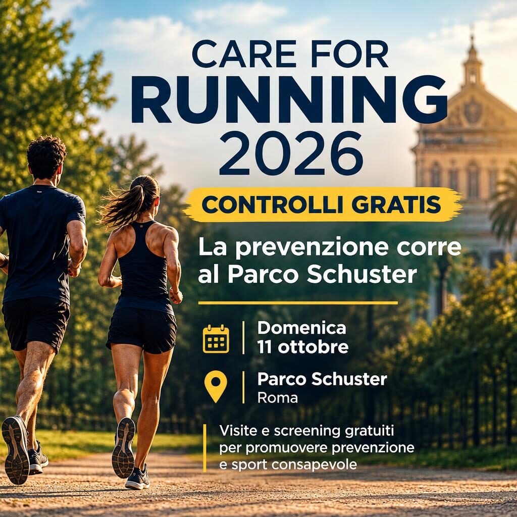 Care for Running 2026, controlli gratis: la prevenzione corre al Parco Schuster