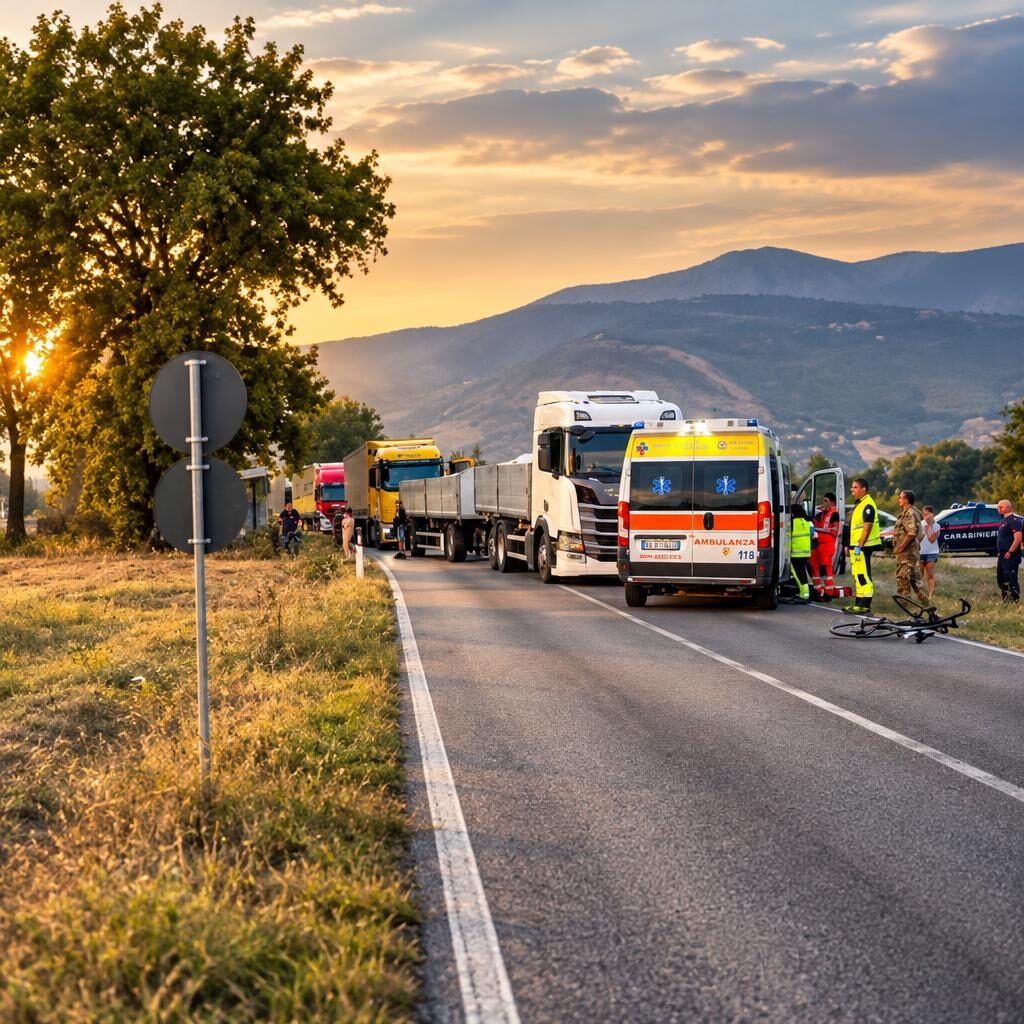 Castrocielo, 15enne in bici travolto da un tir: è grave