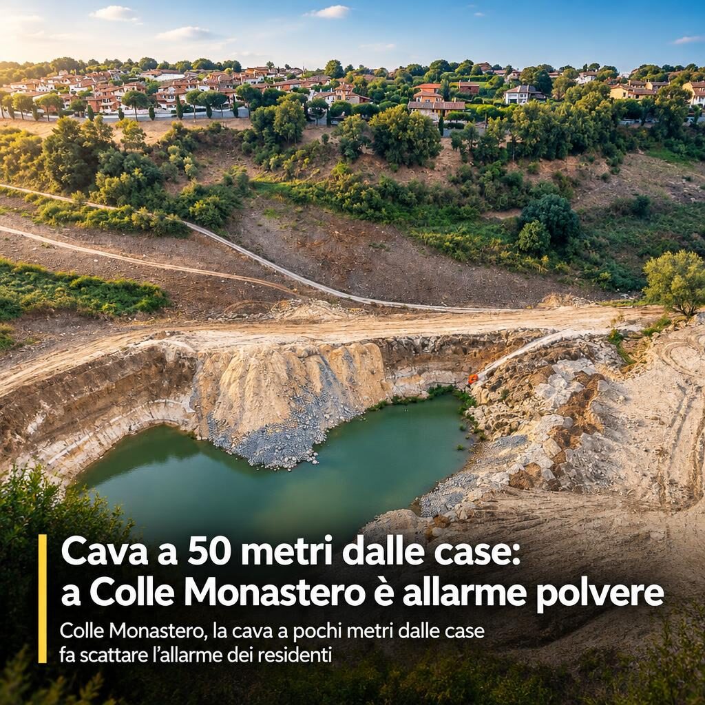 Cava a 50 metri dalle case: a Colle Monastero è allarme polvere