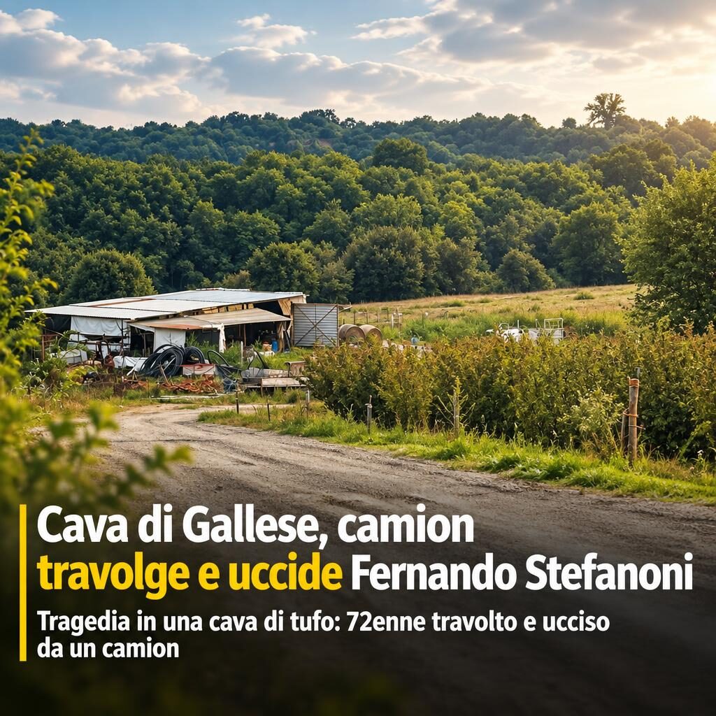 Cava di Gallese, camion travolge e uccide Fernando Stefanoni