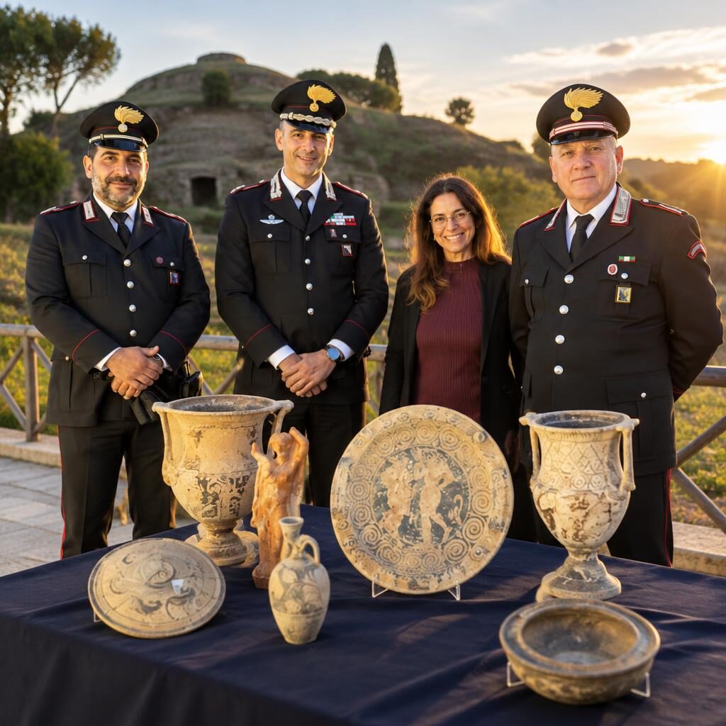Cerveteri, tornano allo Stato 54 reperti etruschi: il tesoro salvato