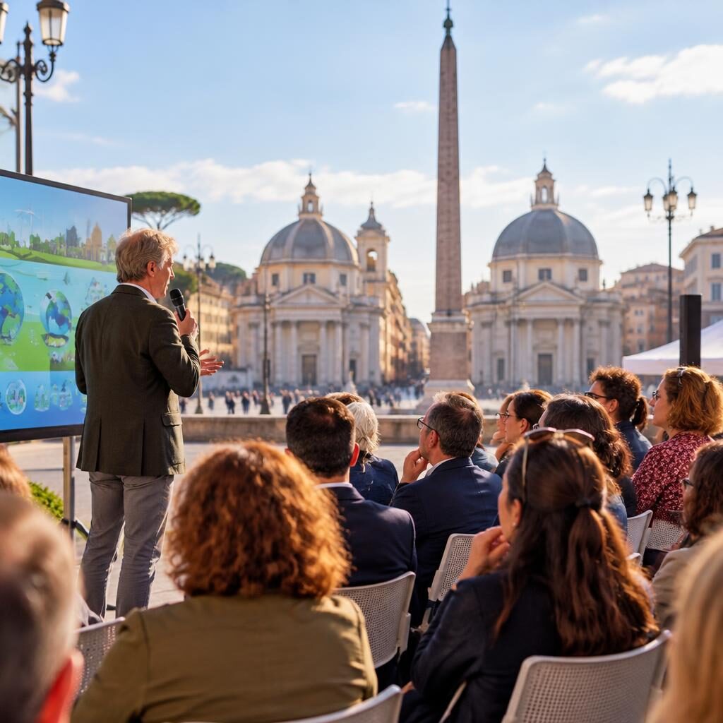 Clima, Roma si divide: piazza del Popolo testa la transizione