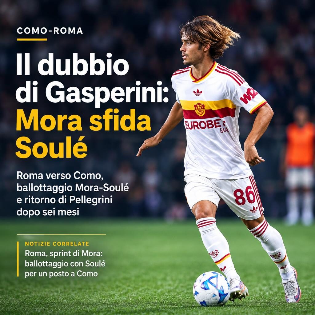 Como-Roma, il dubbio di Gasperini: Mora sfida Soulé