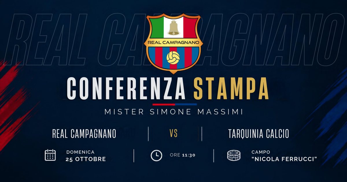 Real Campagnano, conferenza stampa di Mister Massimi prima della sfida con Tarquinia