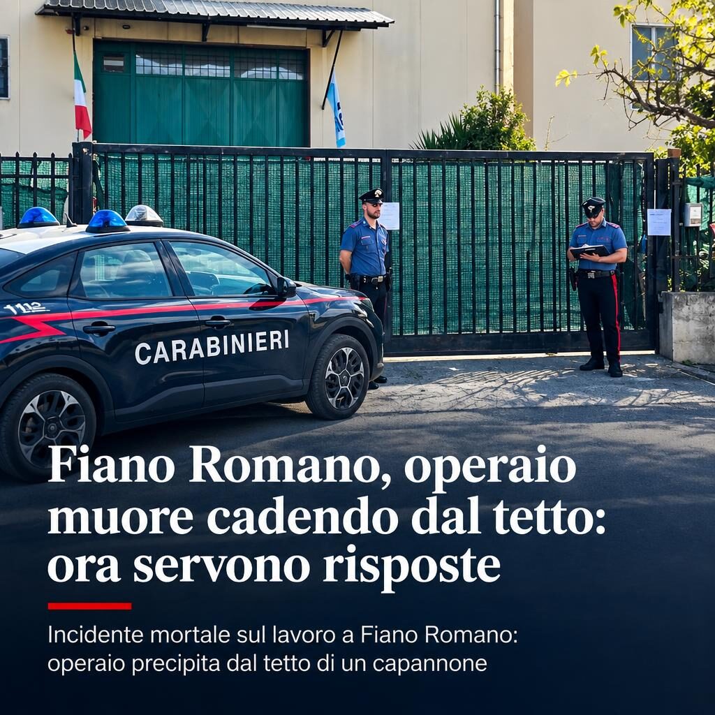 Fiano Romano, operaio muore cadendo dal tetto: ora servono risposte