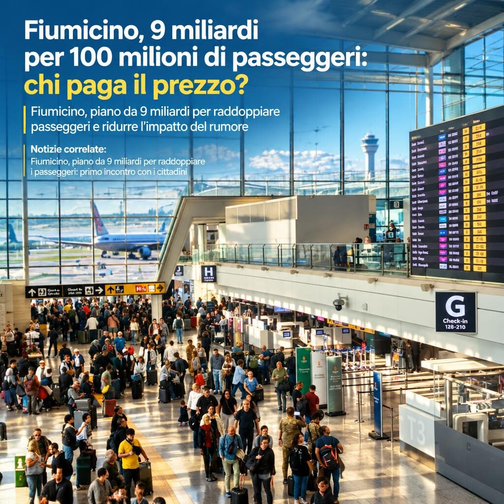 Fiumicino, 9 miliardi per 100 milioni di passeggeri: chi paga il prezzo?