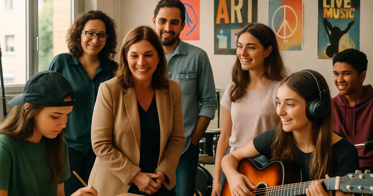 Funari visita DesTEENazione: uno spazio gratuito per adolescenti inserito nel programma di Romens