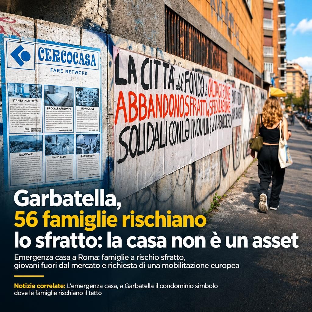Garbatella, 56 famiglie rischiano lo sfratto: la casa non è un asset
