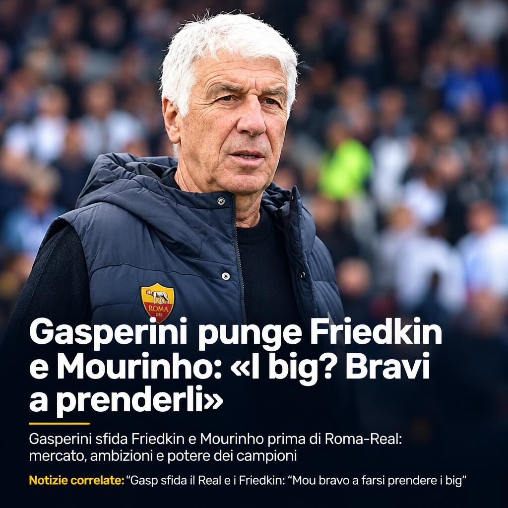 Gasperini punge Friedkin e Mourinho: «I big? Bravi a prenderli»