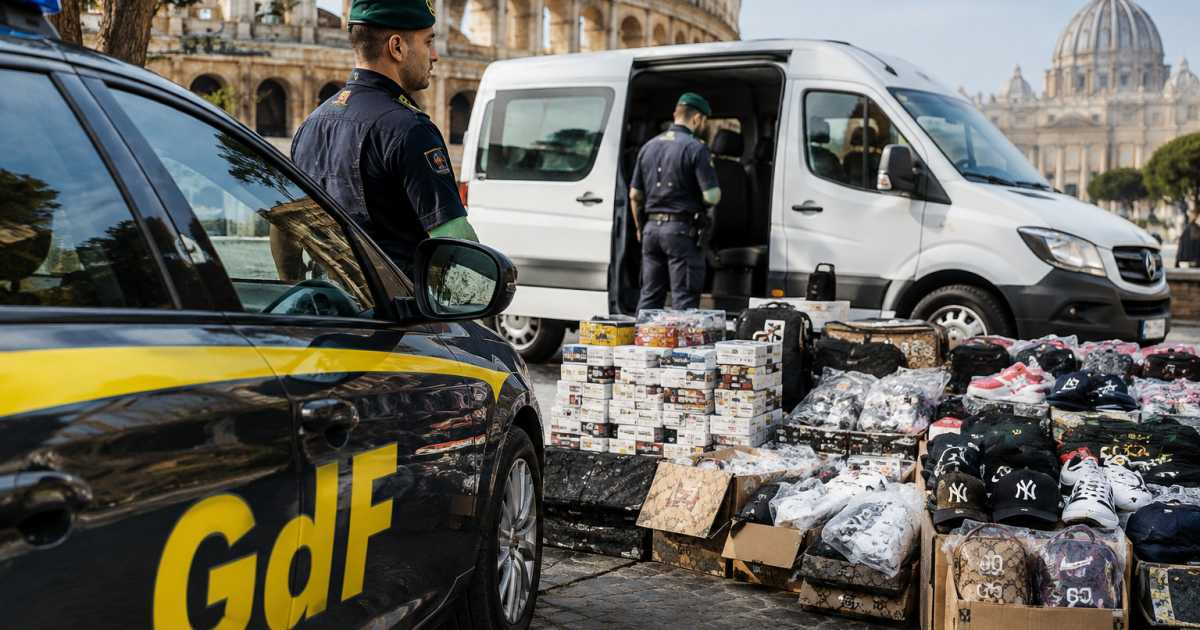 GdF Roma intensifica i controlli economici: sequestrati tabacchi da fornace e oltre 1.200 articoli contraffatti; veicolo abusivo per trasporto turistico; tre denunciati e sanzioni di 50.000 euro
